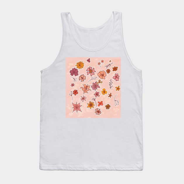 Bloom Floral Pattern Tank Top by edmproject